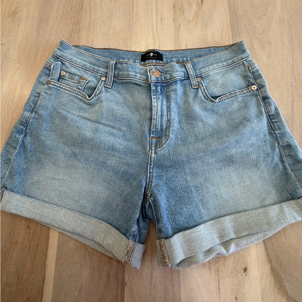 7 For All Mankind Mid Roll Denim Shorts Women’s Size 29